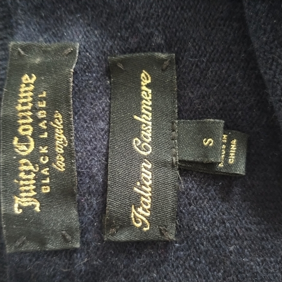 Juicy Couture Black Label Italian Cashmere Striped Sleeve  JUICY Sweater S - Picture 10 of 15